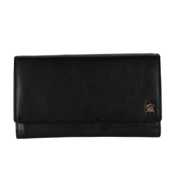 Schwarze Leder Geldbörse im länglichem Format