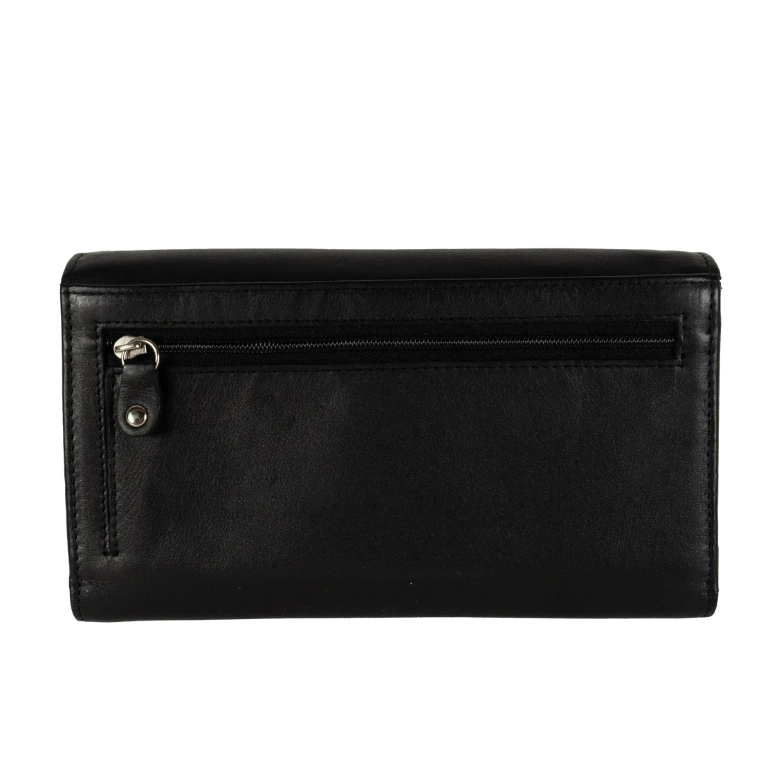 Schwarze Leder Geldbörse im länglichem Format