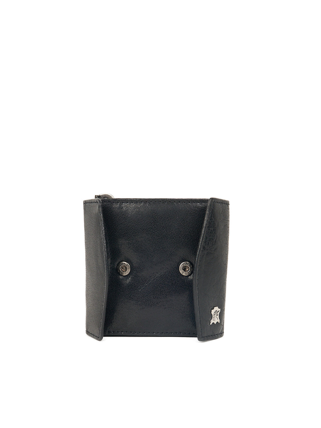 Spangenbörse doppelt mit Münzfach und Geldscheinklammer Schwarz