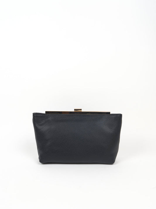 Leder-Clutch-Tasche mit Schulterkette